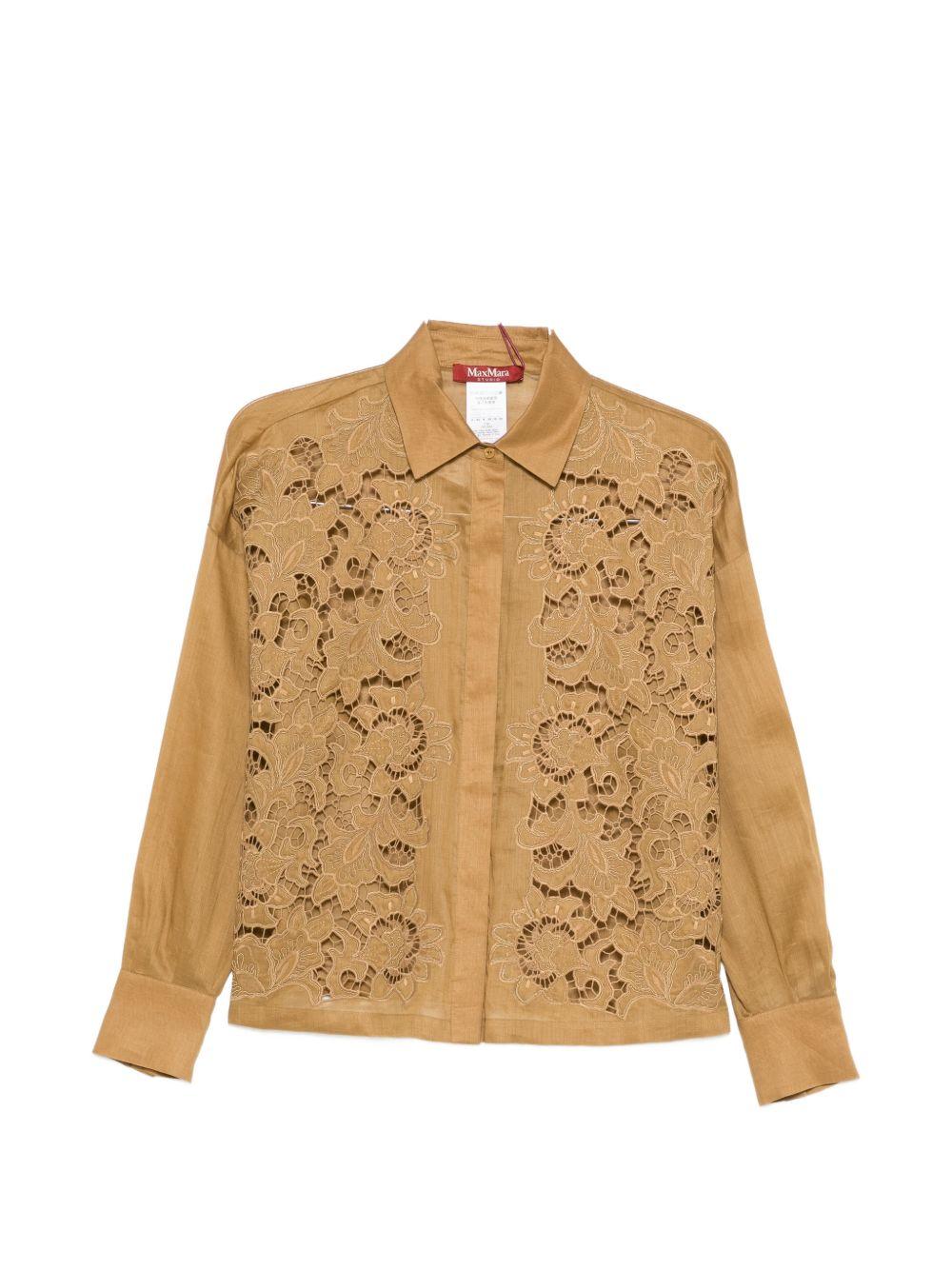 Camicia mstcali traforata ocra 2616111012600 053 MAX MARA STUDIO 