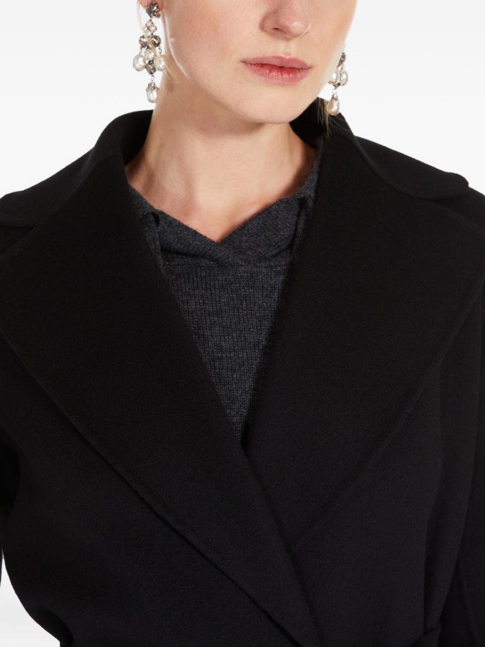 Cappotto Nero a Portafoglio con Cintura 2529016043600 013 MAX MARA 'S 