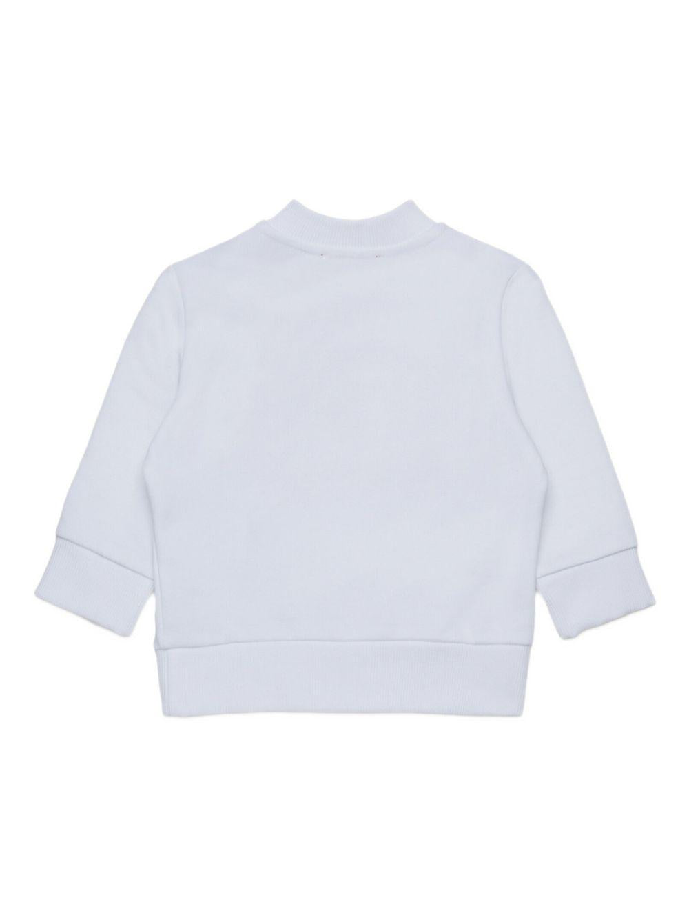 Felpa Bianca con Logo e Bottoni a Pressione K00701KYAVF K100 DIESEL KIDS 