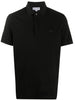 Polo nera logo ricamo tono su tono