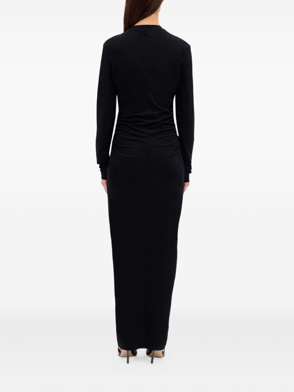 Abito nero lungo con zip frontale 3941MDA82257798 99 MSGM 