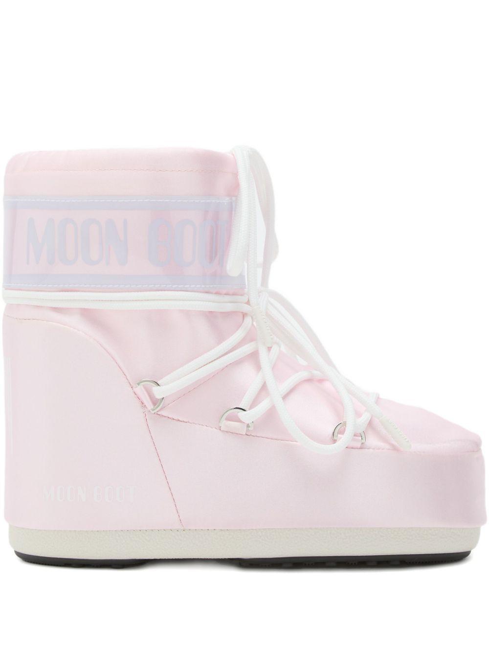 Moon Boot Kids Stivali Icon Low Rose Pearly con allacci 80D1409660 J032 MOON BOOT 