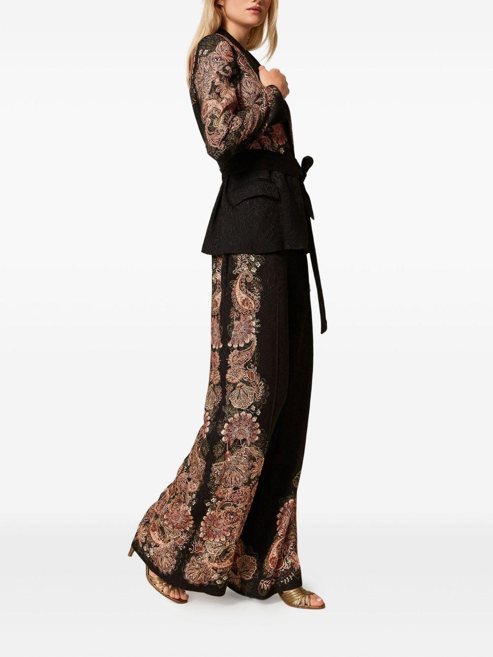 Pantaloni Neri con Stampa Paisley 252TP2041 12742 TWINSET 