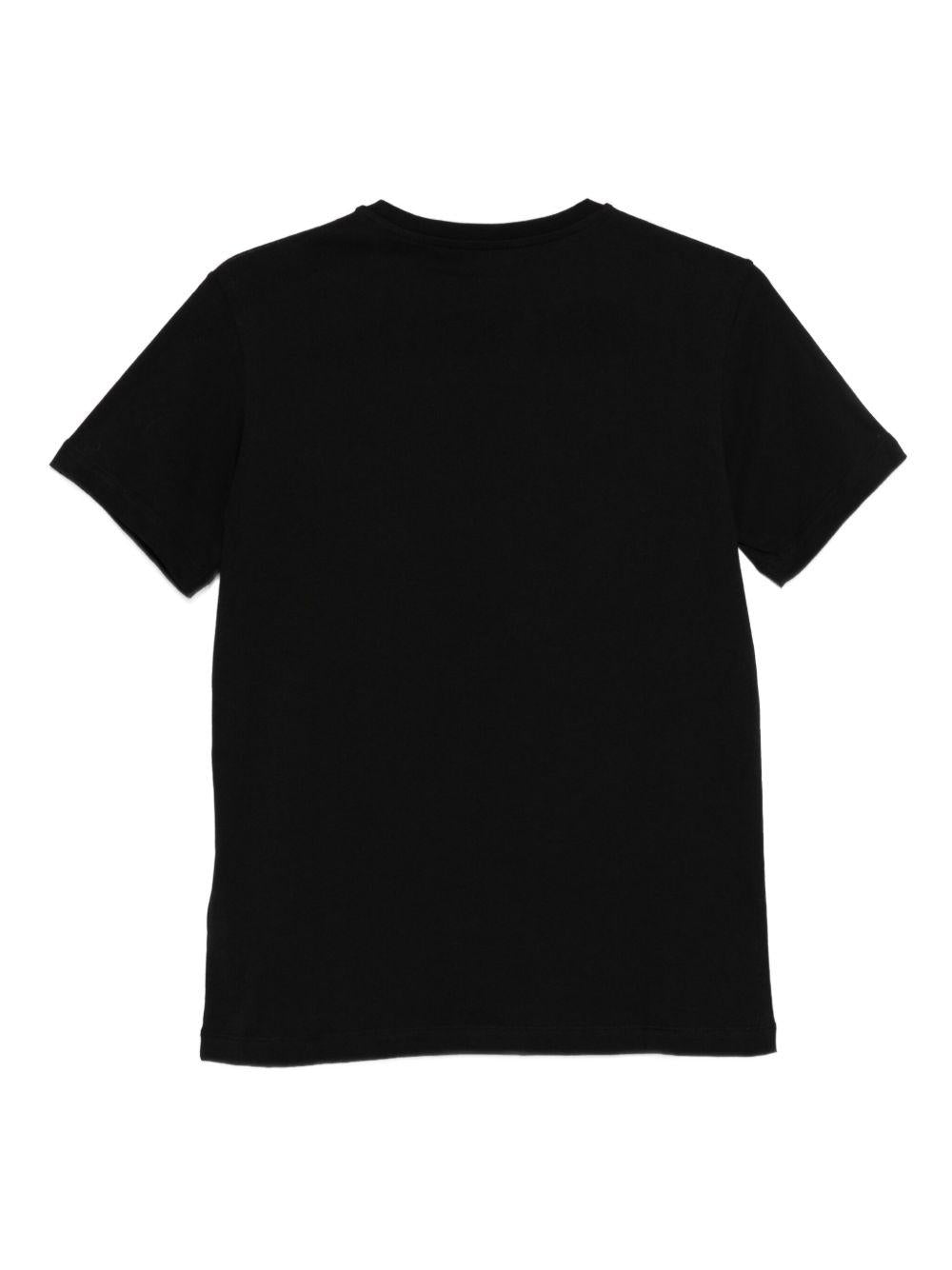 T-shirt Nera in Cotone con Logo BX8P91Z3186 930BC BALMAIN KIDS 