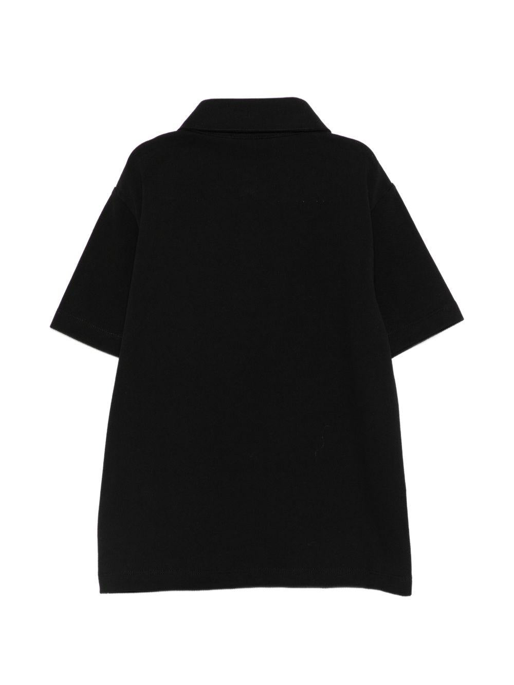 Polo in cotone con logo patch BY8Q01Z3658 930NE BALMAIN KIDS 