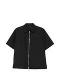 Camicia con zip centrale a maniche corte
