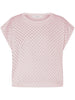 T-shirt crop rosa con strass