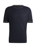 Dark blue hi-jiovanni knit T-shirt