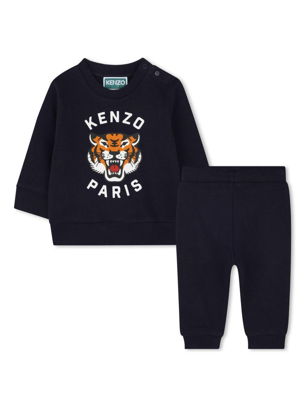 Completo blu neonato logo tiger (2pz) K60935 848 KENZO KIDS 