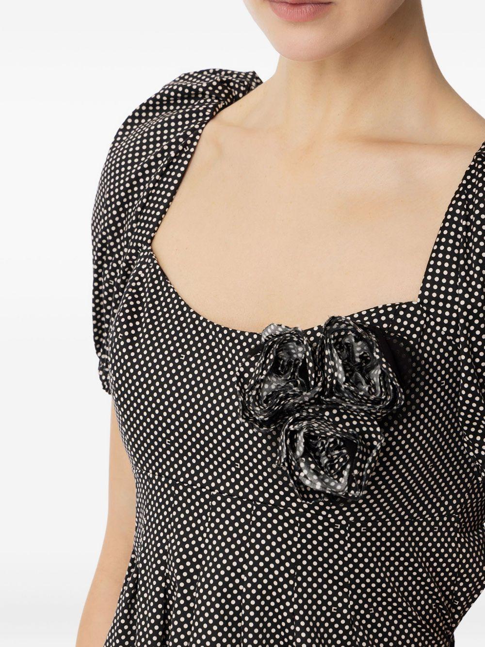 Abito in cotone con stampa pois e rose ricamate AB77652E2 685 ELISABETTA FRANCHI 