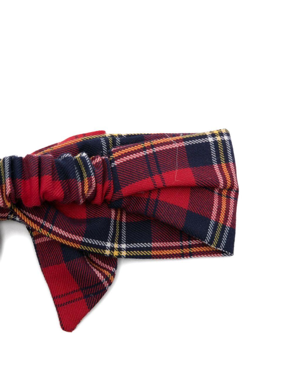 Cerchietto rubino e blu con motivo tartan e fiocco 39F0076149 4356 MONNALISA KIDS 