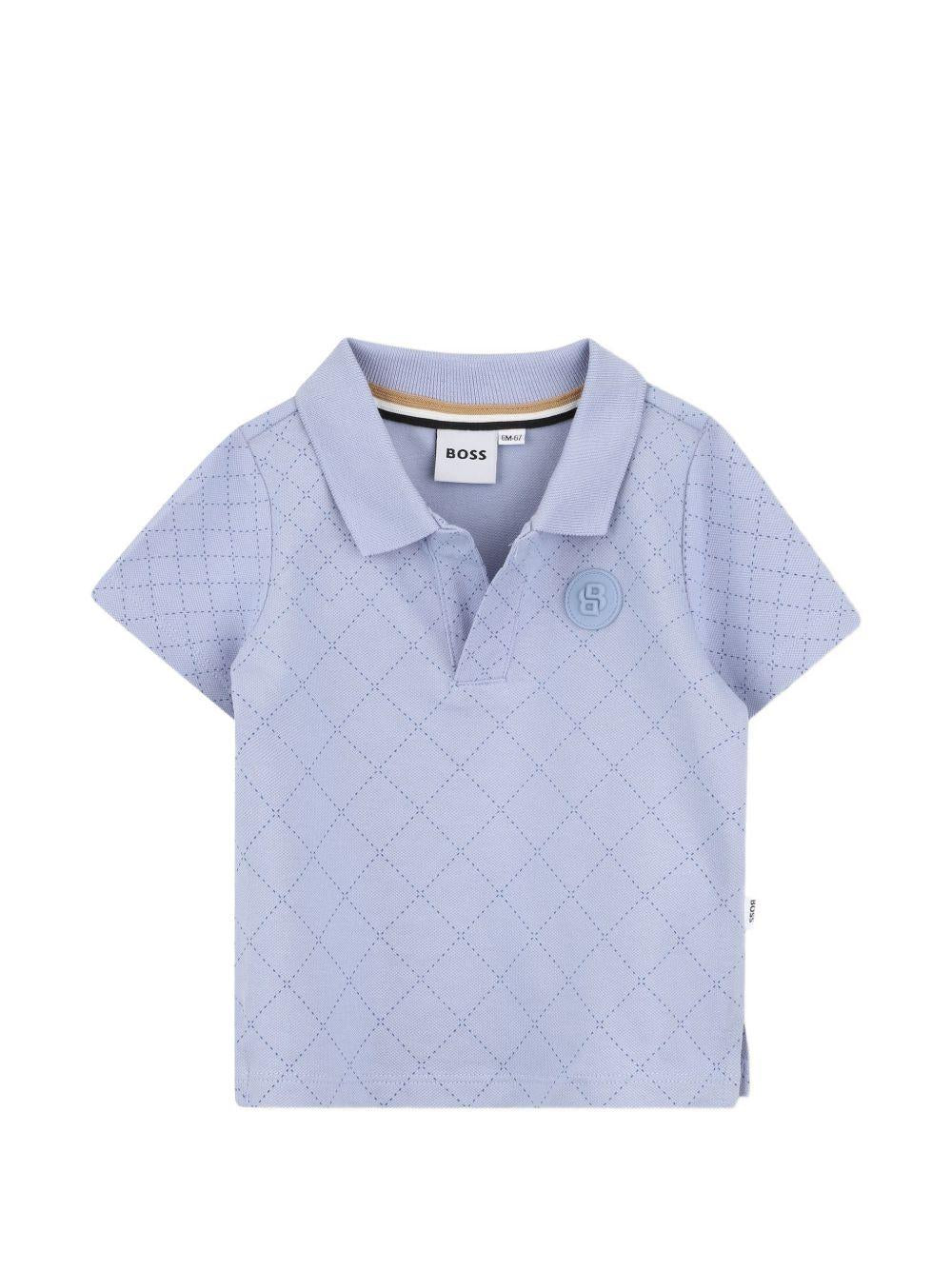 Polo con lavorazione a rombi J52883 057 BOSS KIDSWEAR 