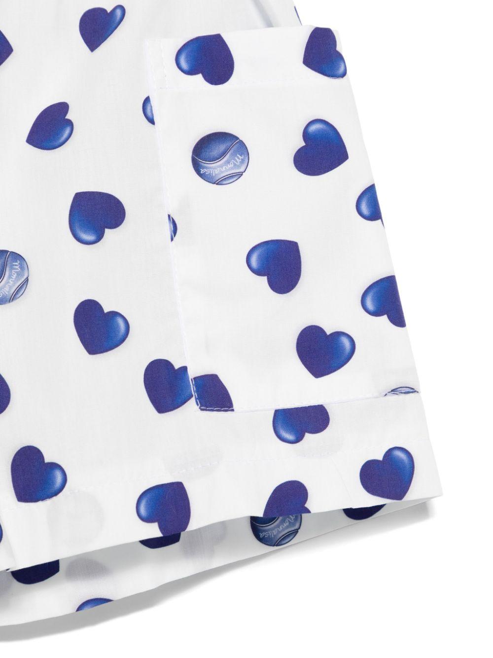 Short caramella bianco con fantasia all-over