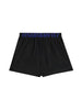 Costume boxer nero vita logata blu elettrico