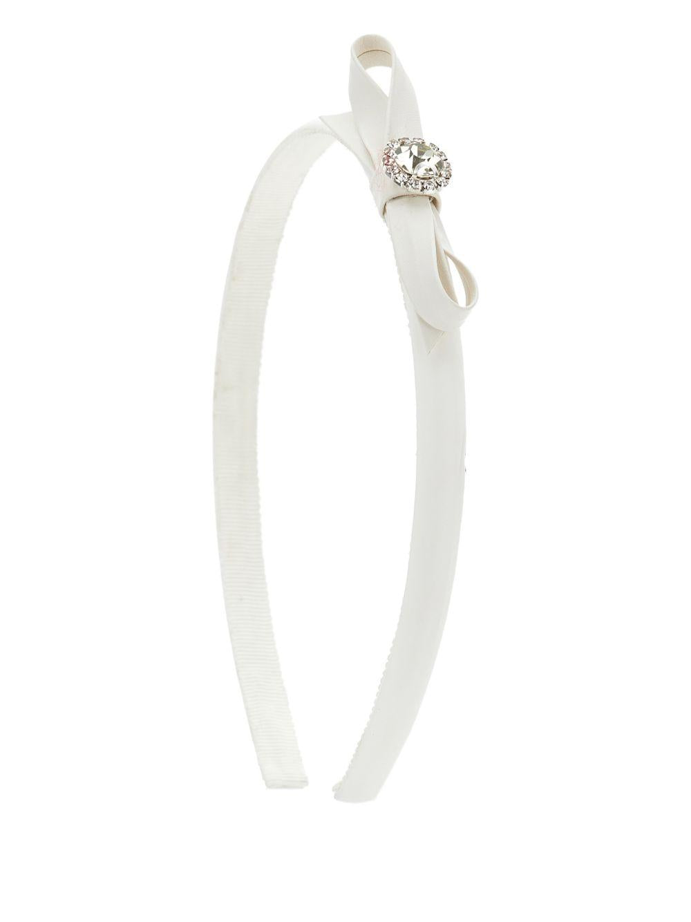 Cerchietto con fiocco in raso panna 17G0057067 0099 MONNALISA KIDS 