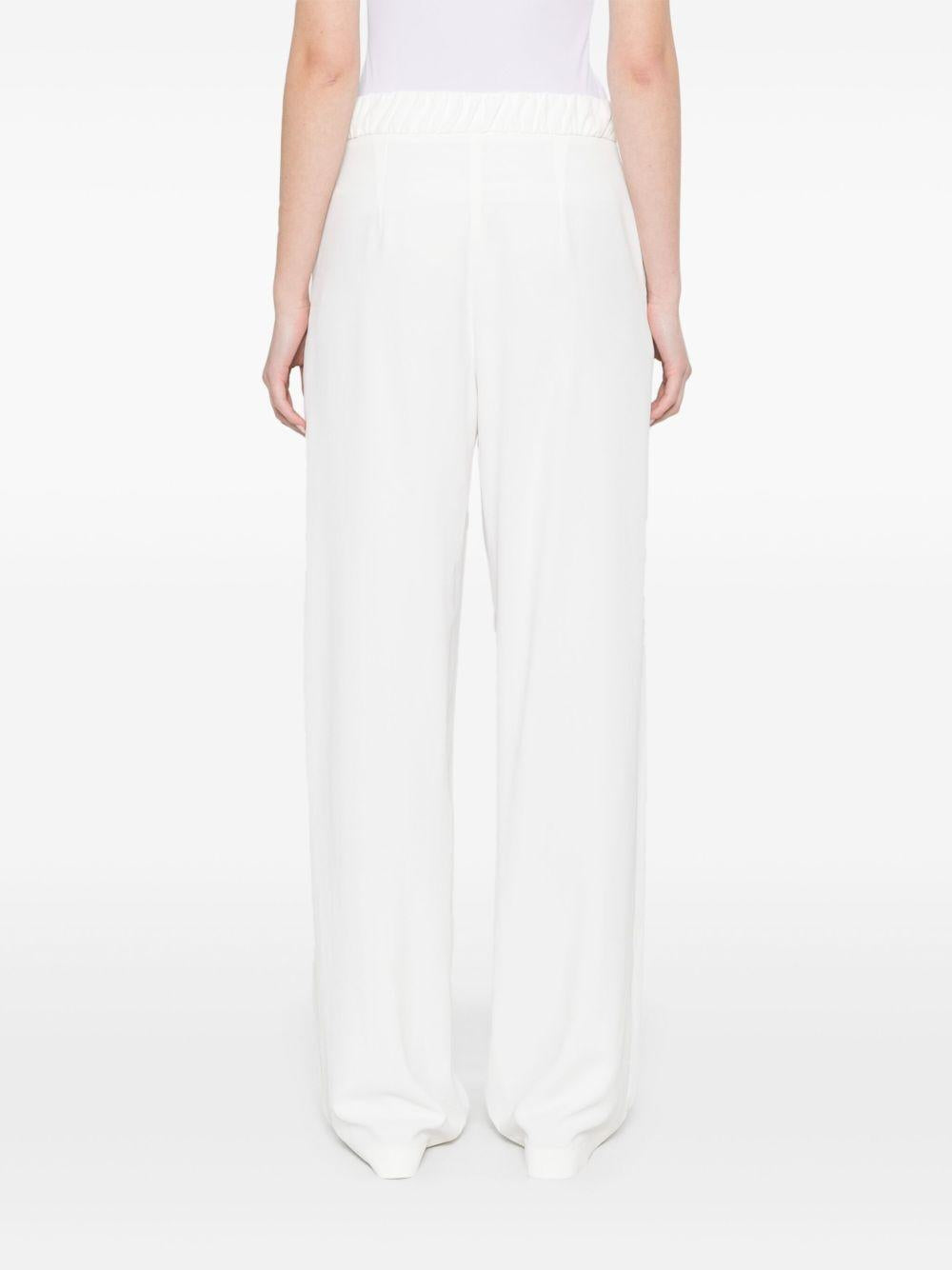 Pantalone bianco dritto in crepe