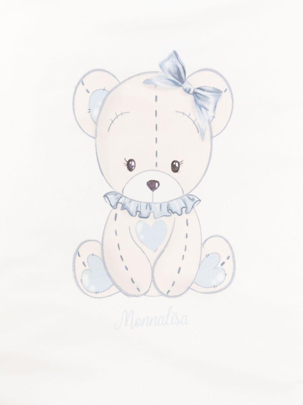 Coperta bianca in cotone biologico con stampa orsetto 35F0066000 0151 MONNALISA KIDS 