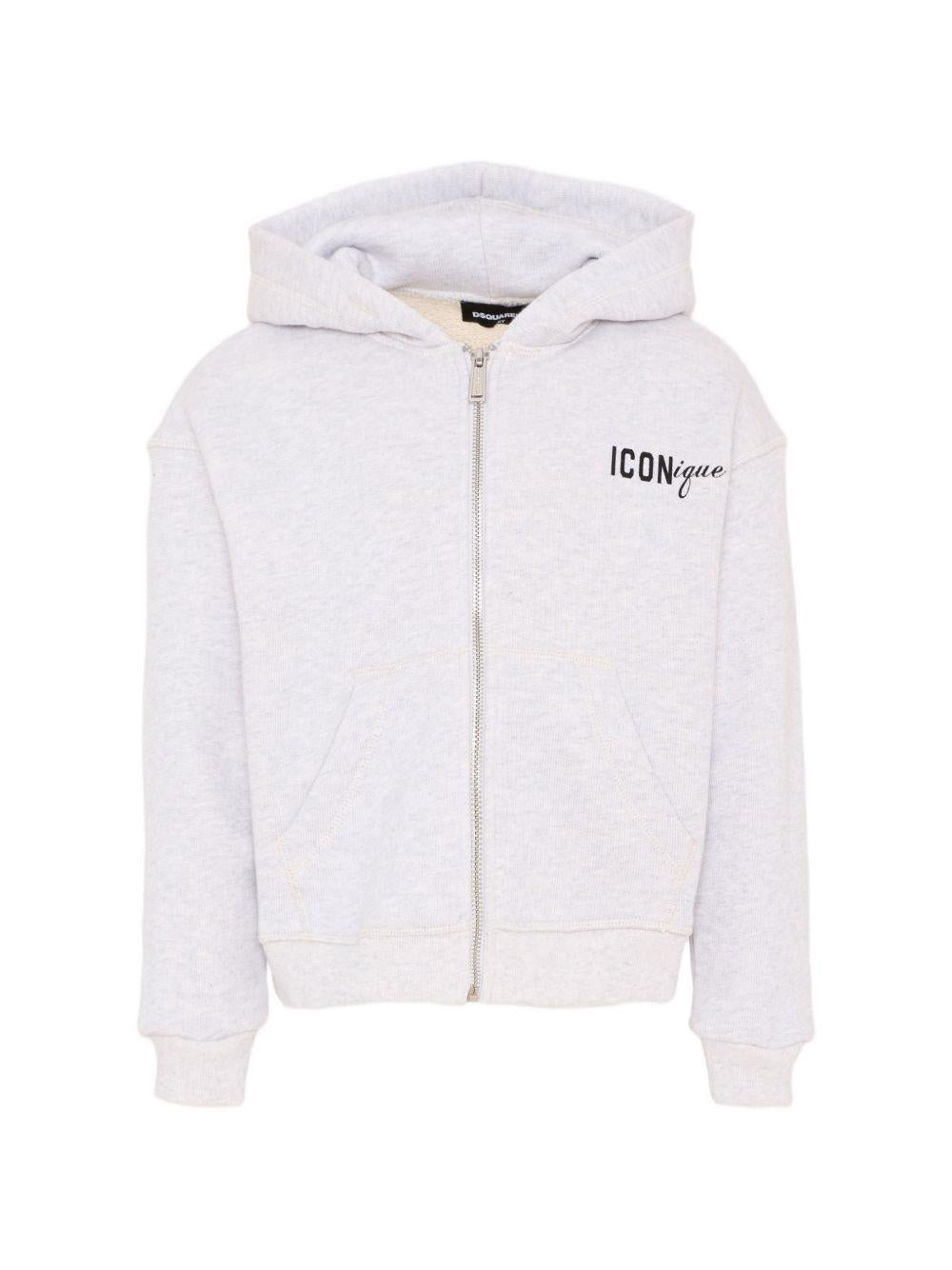 Felpa con cappuccio e zip in cotone DQ3391D0AGA DQ921 DSQUARED KIDS 