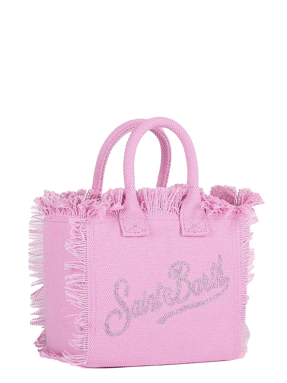 Borsa vanity mini rosa logo strass