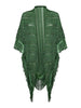 Scialle verde in lurex maxi frange