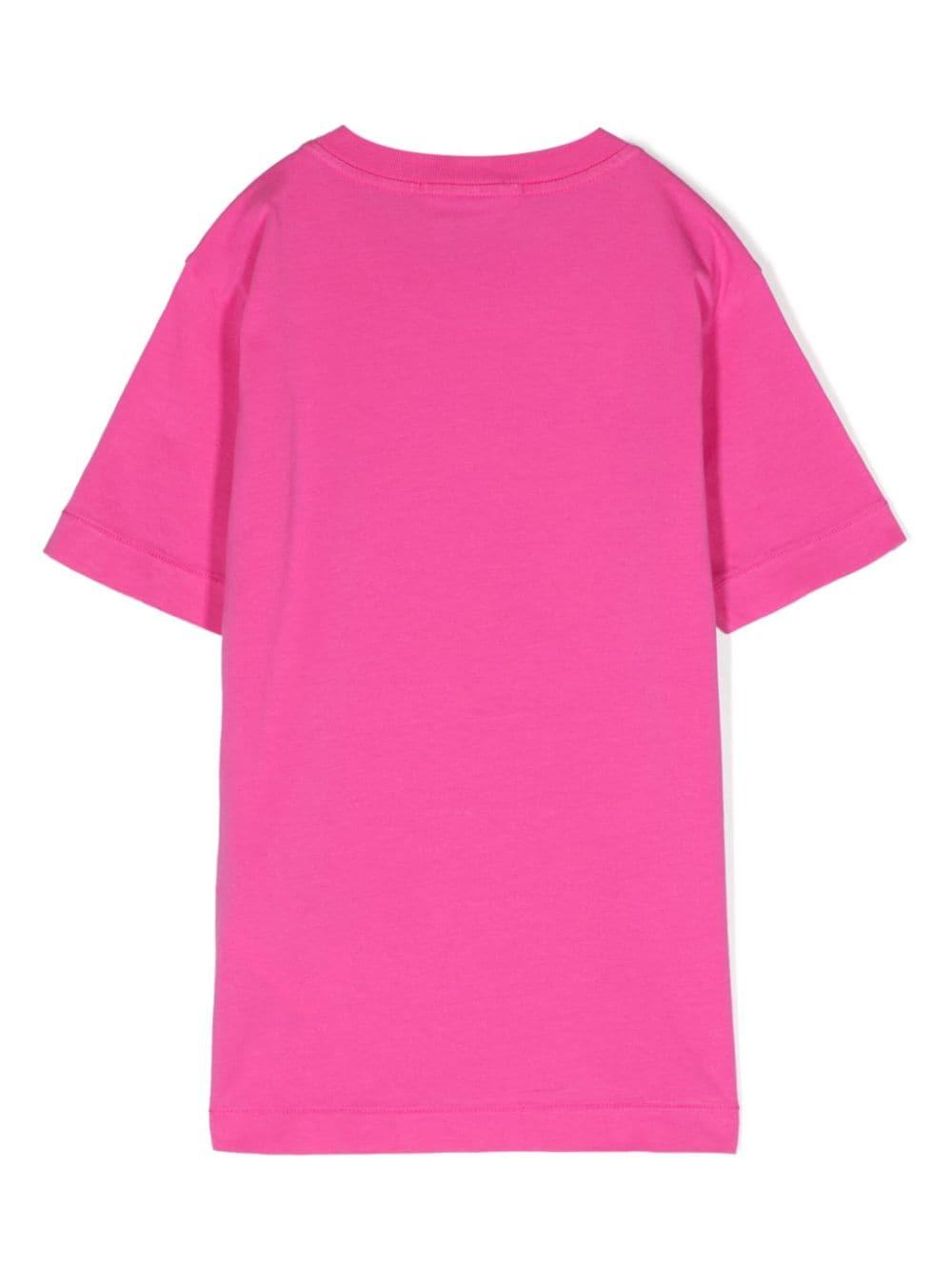 T-shirt fucsia patch logo Compass