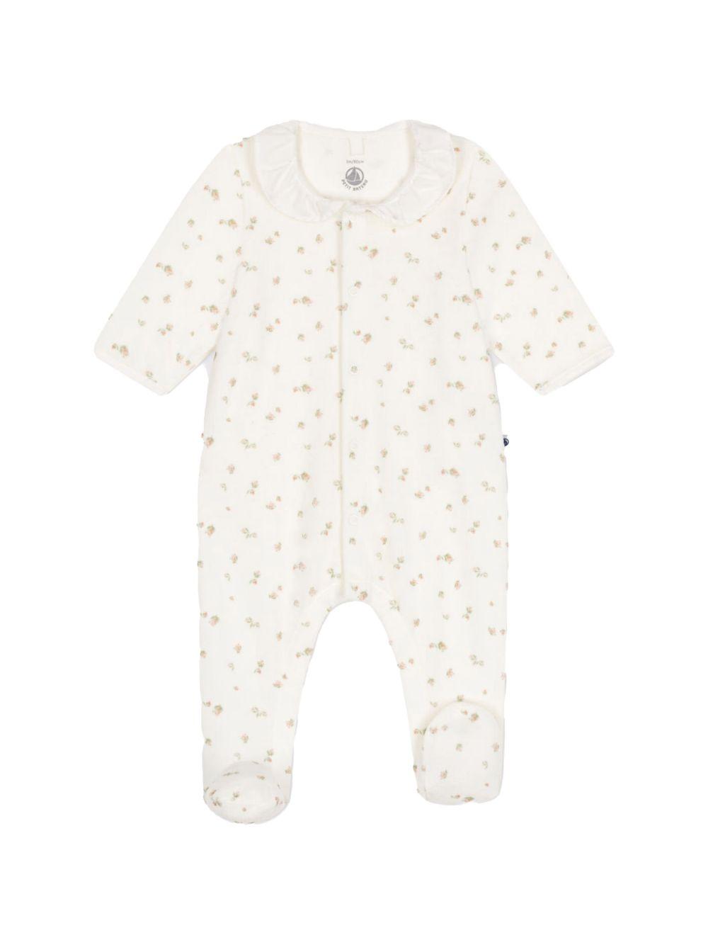 Tutina bianca fantasia floreale neonato A0AST 01 PETIT BATEAU KIDS 