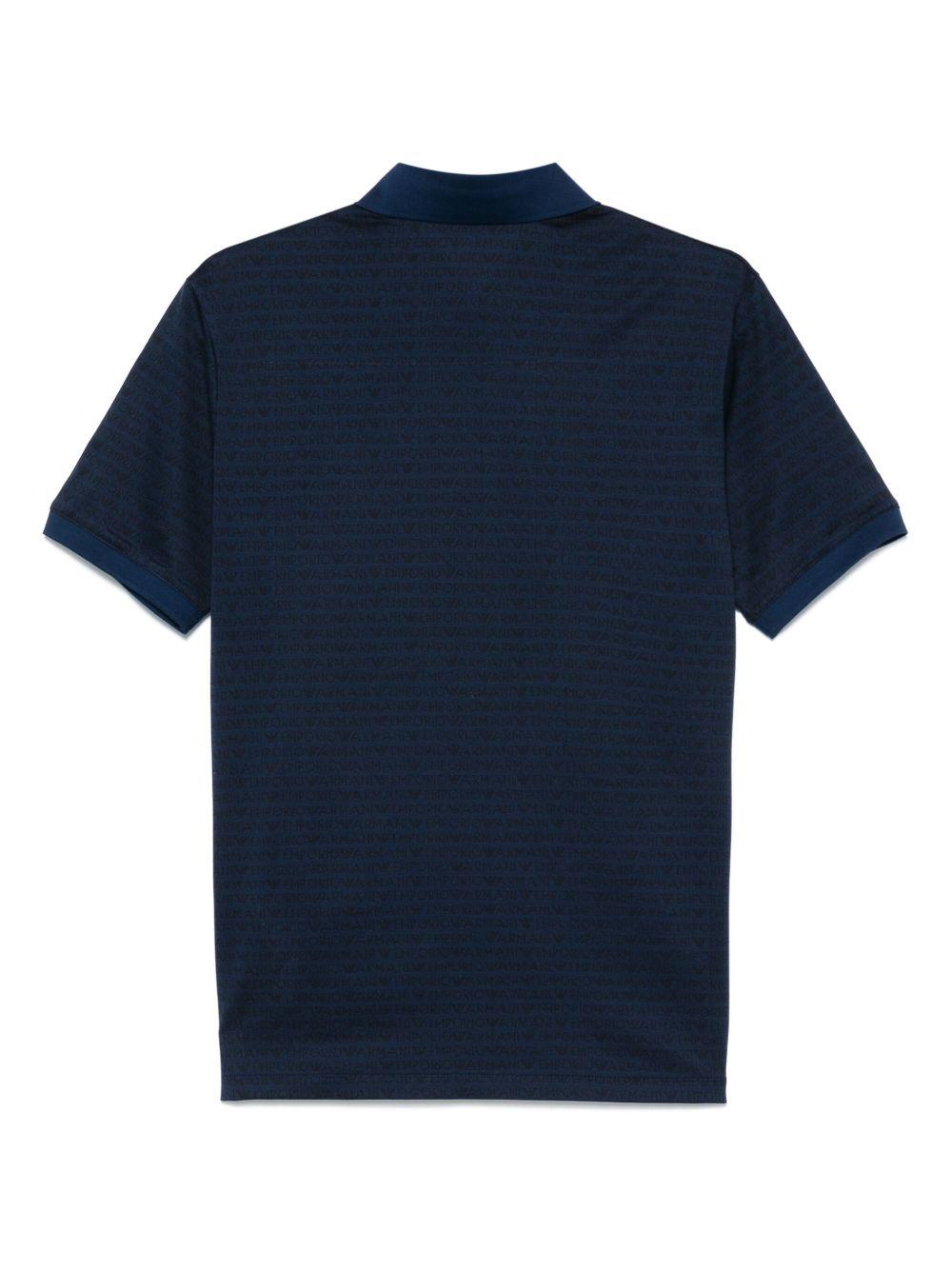Polo blu logo all-over