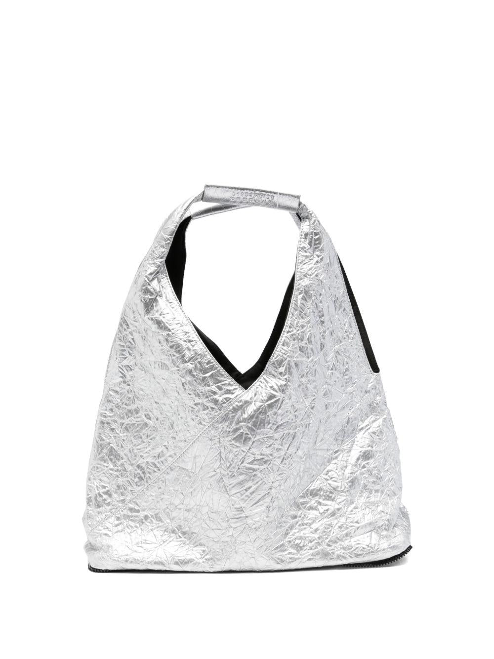 Borsa a spalla in poliuretano con texture metallizzata SA5VL00019P8875 H1145 MM6 MAISON MARGIELA 