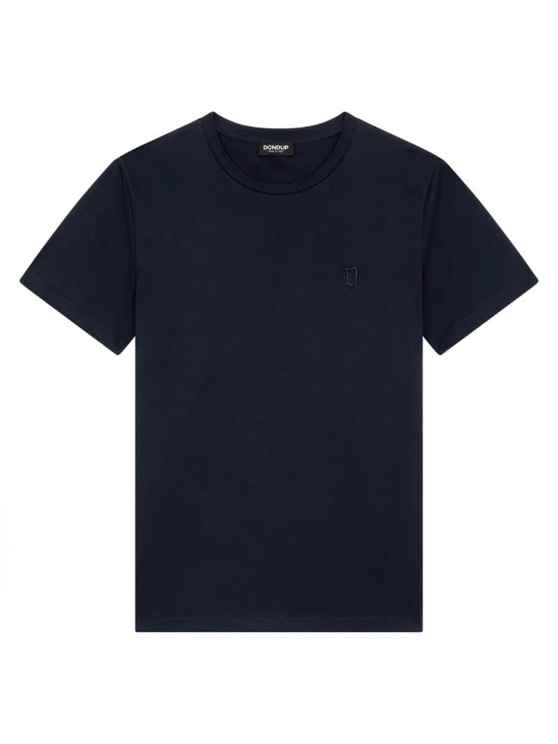 T-shirt blu mini logo ricamo US198JF0271UFS6DU 894 DONDUP 