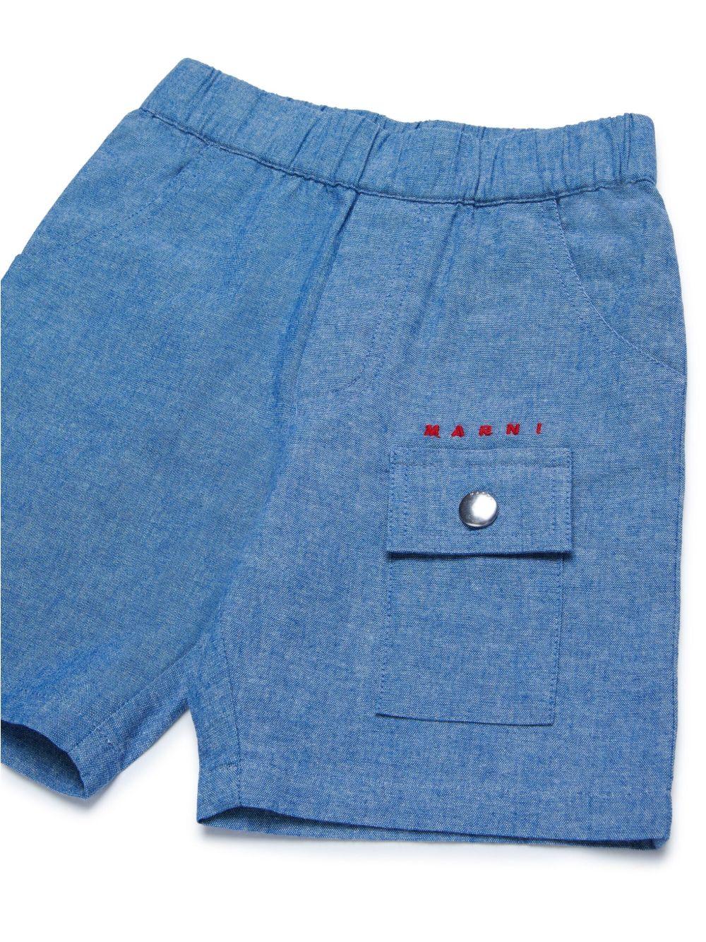 Bermuda effetto denim mini logo neonato