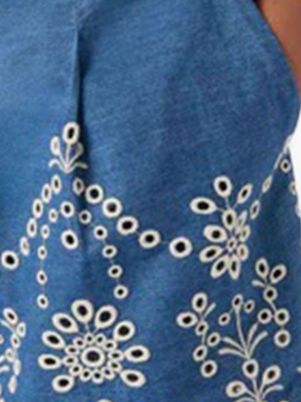 Shorts in chambray con ricamo inglese AMN0001 00473L MC2 SAINT BARTH 