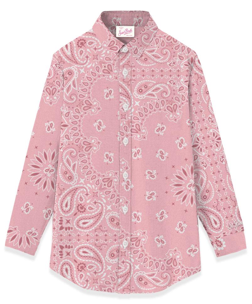 Camicia con colletto classico e ricamo lettering BRIG001 01085L MC2 SAINT BARTH 