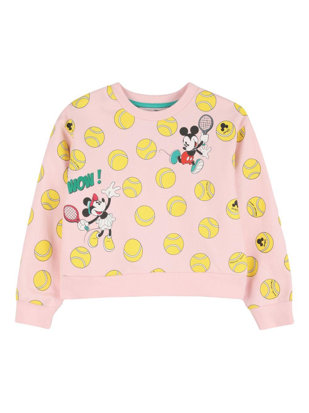 Felpa corta in cotone con stampa tennis W60748 475 MARC JACOBS KIDS 