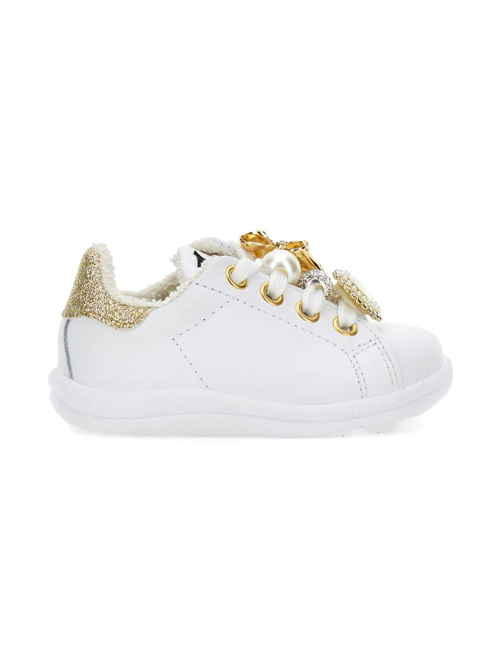 Sneakers con Decorazioni e Dettagli Oro 83F0066722 0001 MONNALISA KIDS 