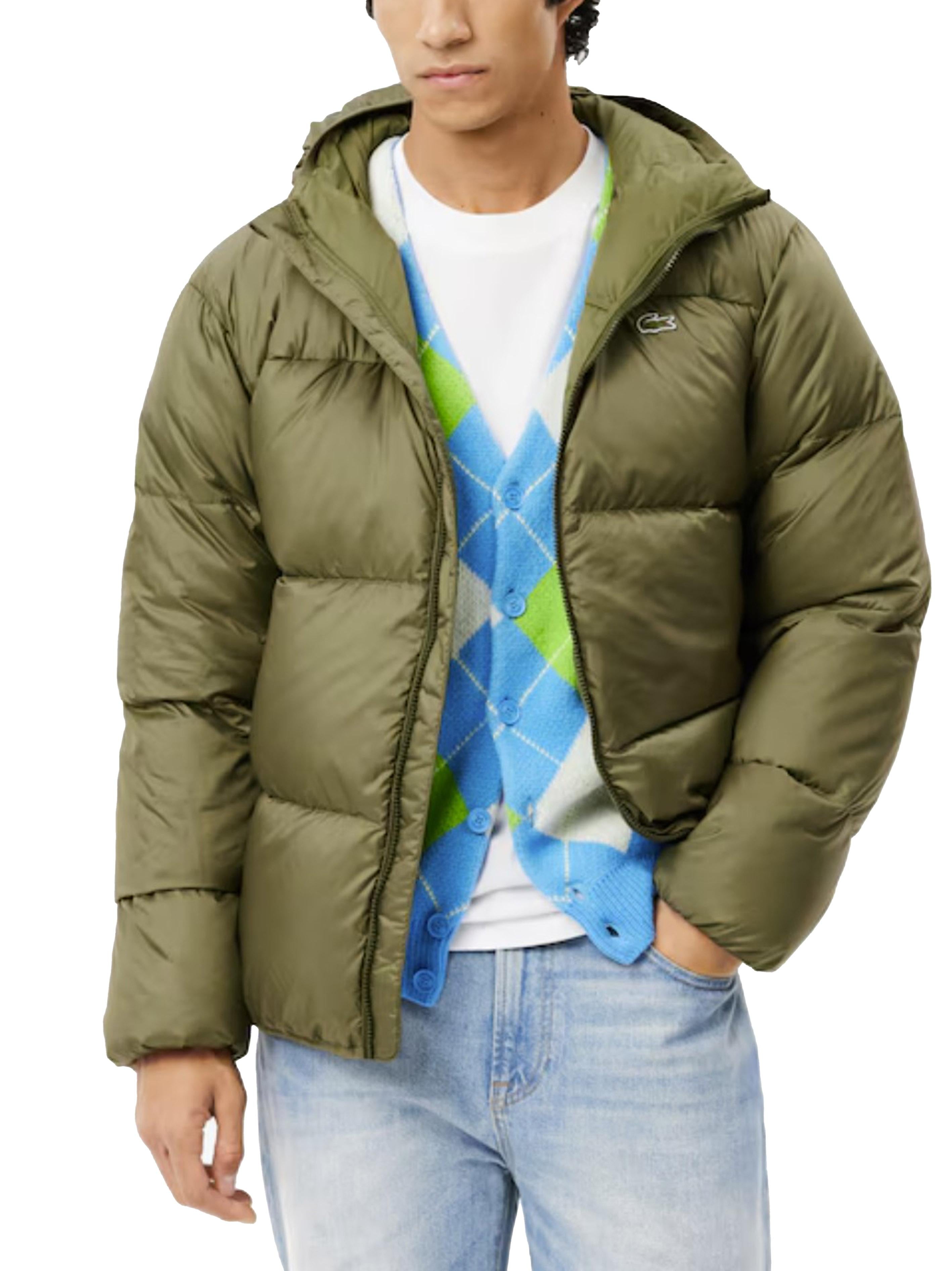 Giubbino verde cachi logo rilievo retro BH2905 BMY LACOSTE 