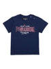 T-shirt blu stampa college neonato