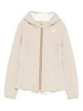 Lily beige/white zip-up jacket with hood