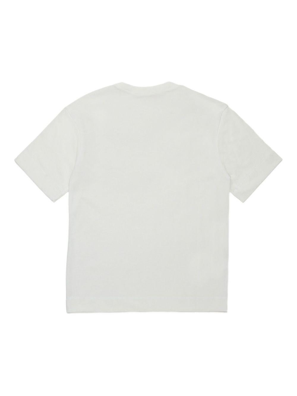 T-shirt crema di cotone con stampa logo M002MVM00RF 0M114 MARNI KIDS 