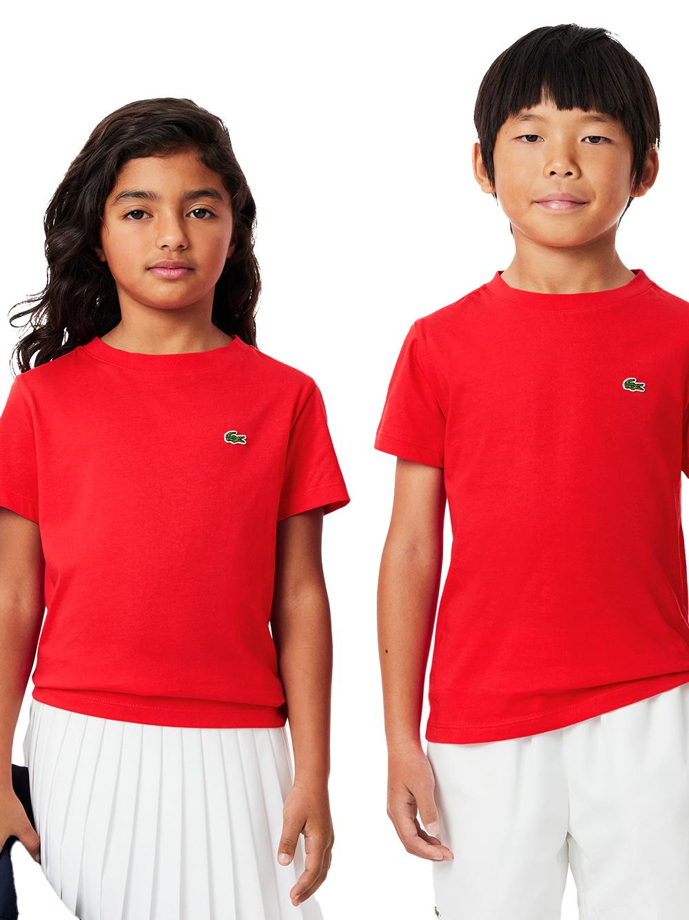 T-shirt rossa mini logo ricamo TJ1122 ZBG LACOSTE KIDS 