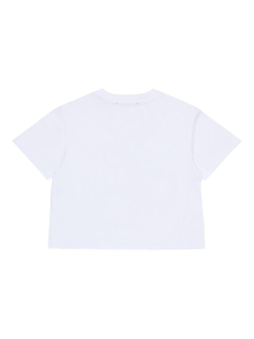 T-shirt in cotone con logo e pannello a righe MX0287MX057 MX100 MAX&CO. KIDS 