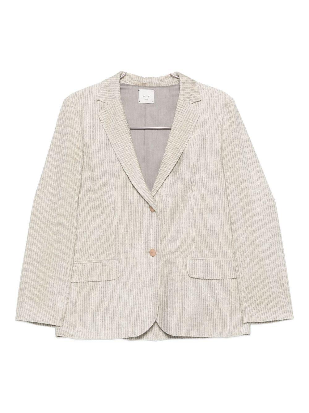 Blazer Monopetto in Velluto Grigio Chiaro 165816A5053 PERLA ALYSI 