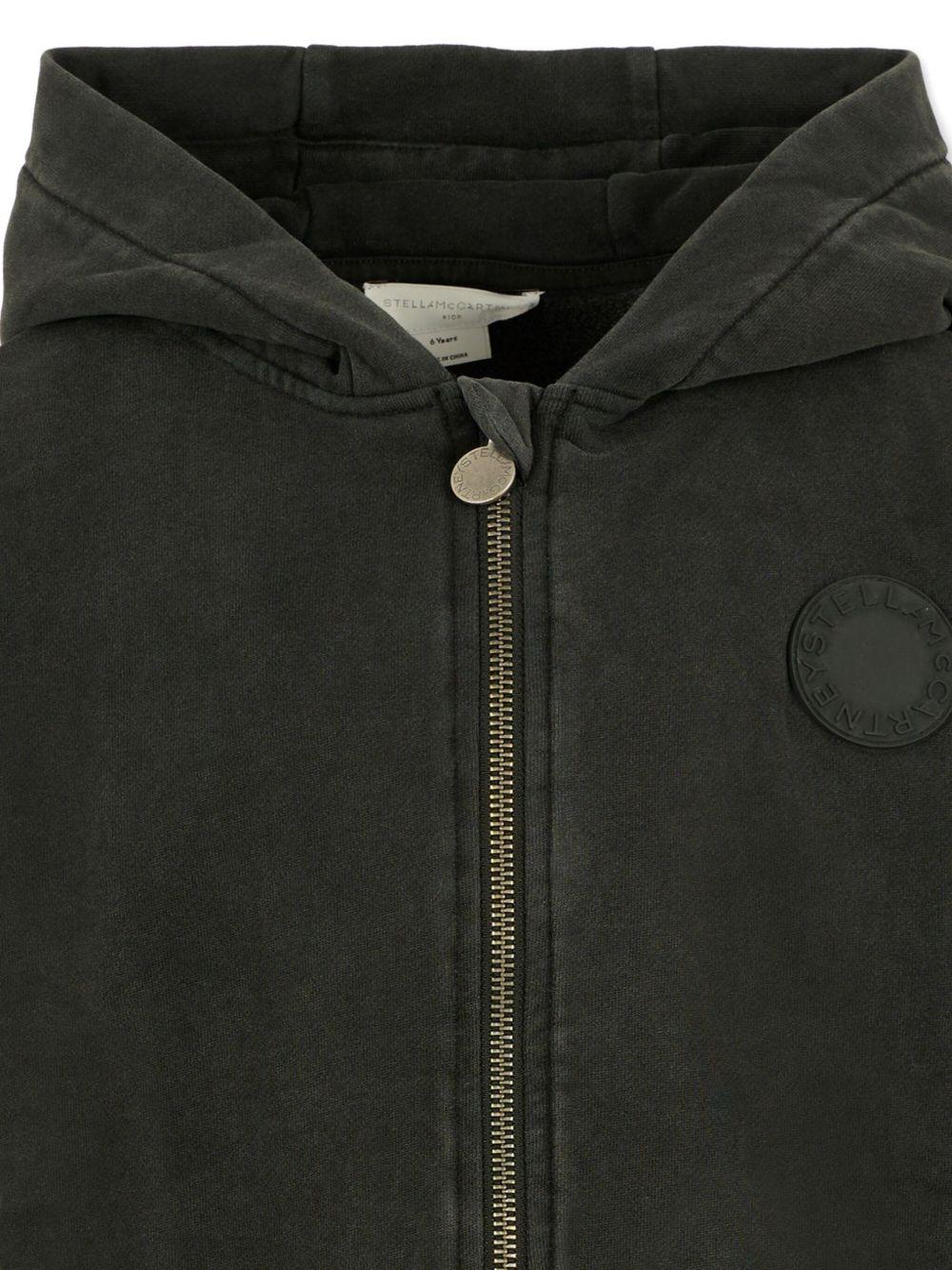 Felpa Nera con Zip e Logo TX4R60Z3059 930 STELLA MCCARTNEY KIDS 
