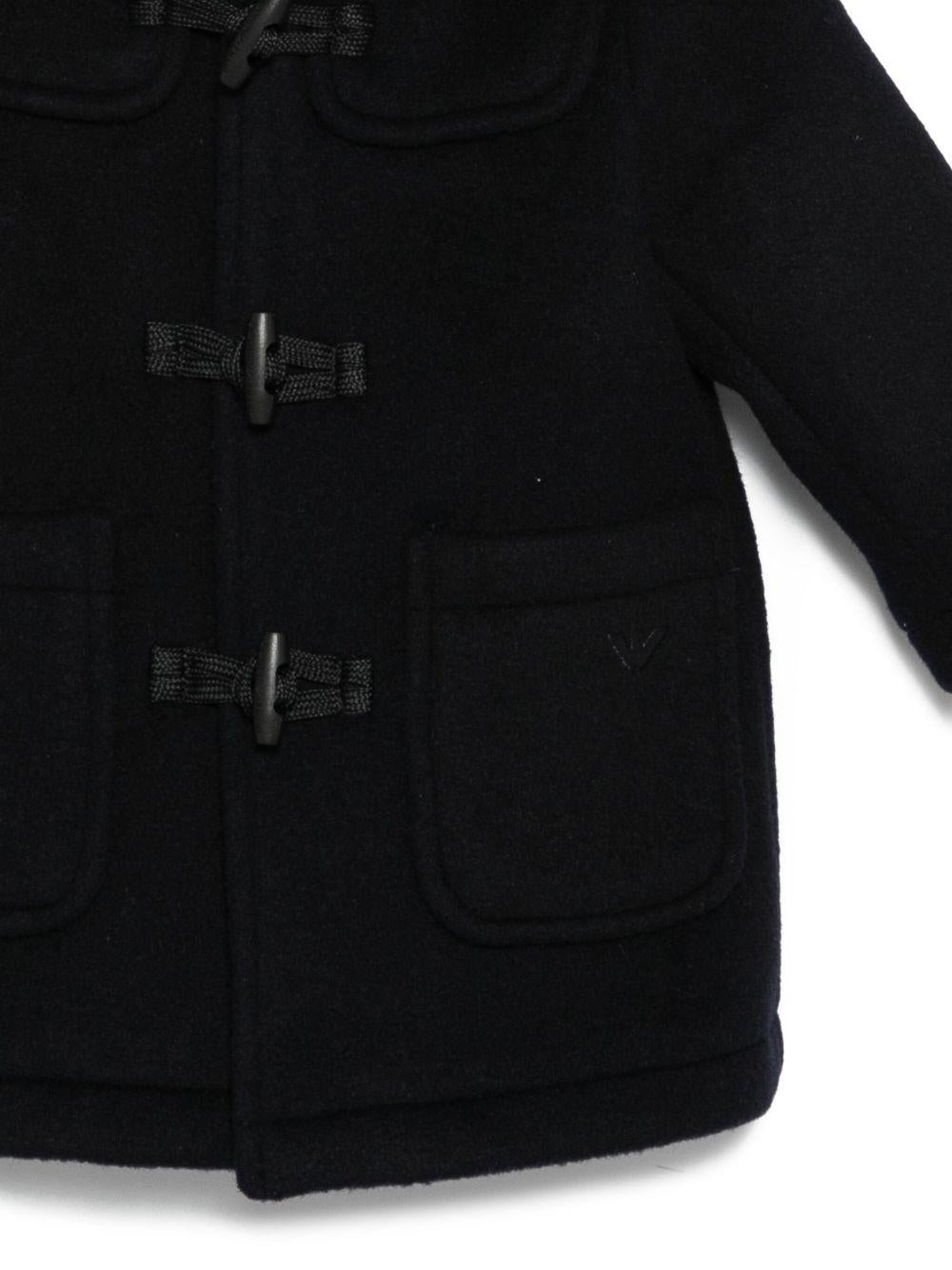Cappotto nero con cappuccio classico EB000494AF16038 UB118 EMPORIO ARMANI KIDS 