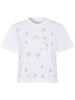 T-shirt bianca con borchie tonde