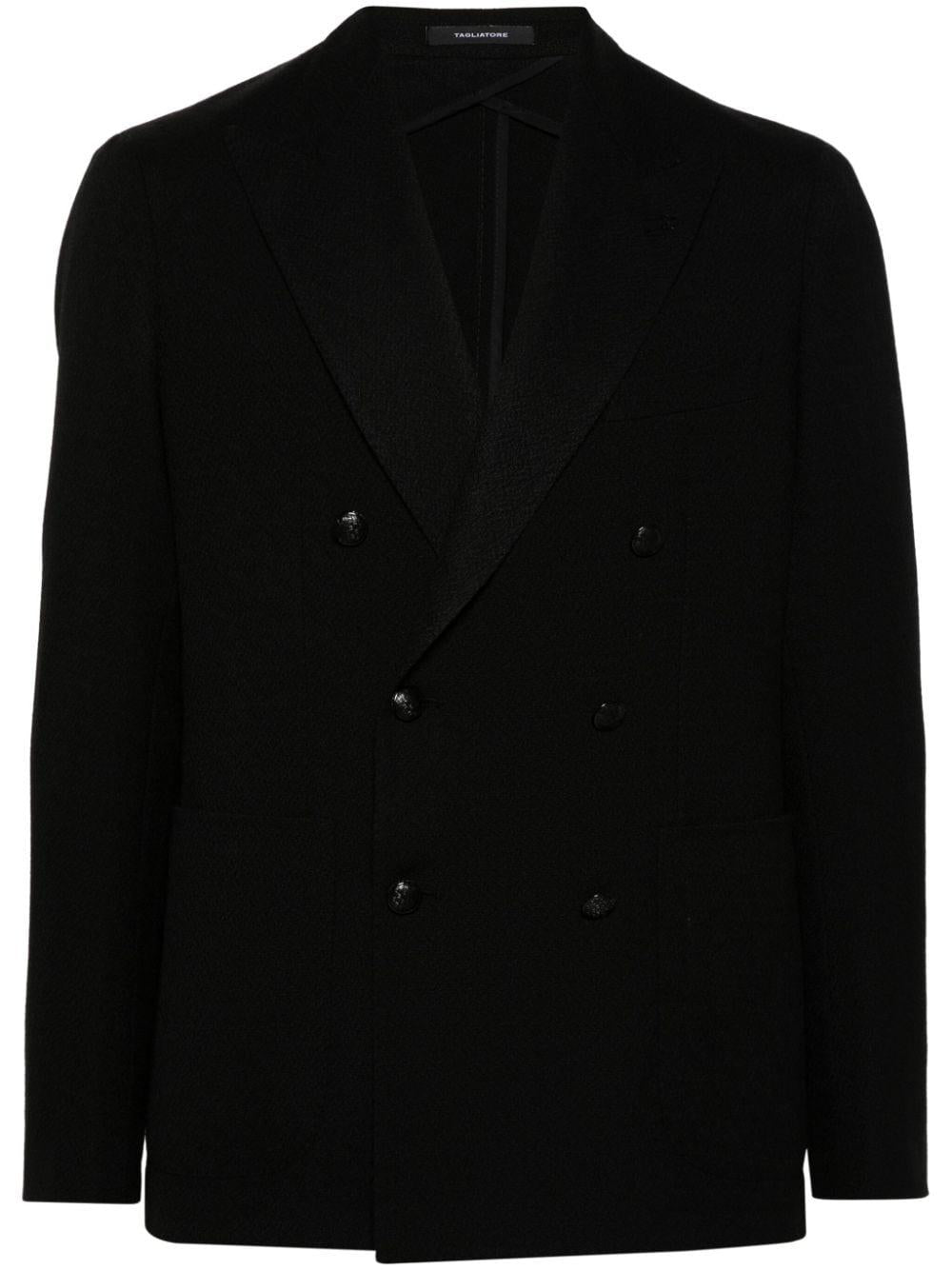 Blazer doppiopetto nero lana