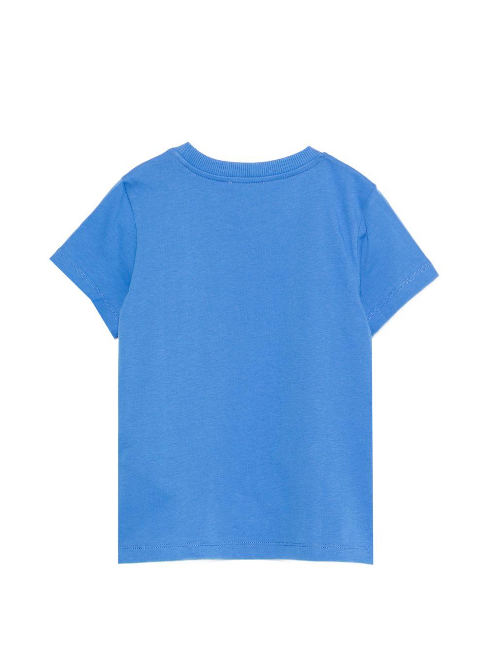 T-shirt cobalto con logo orsetto HWM058LAA01 40630 MOSCHINO KIDS 