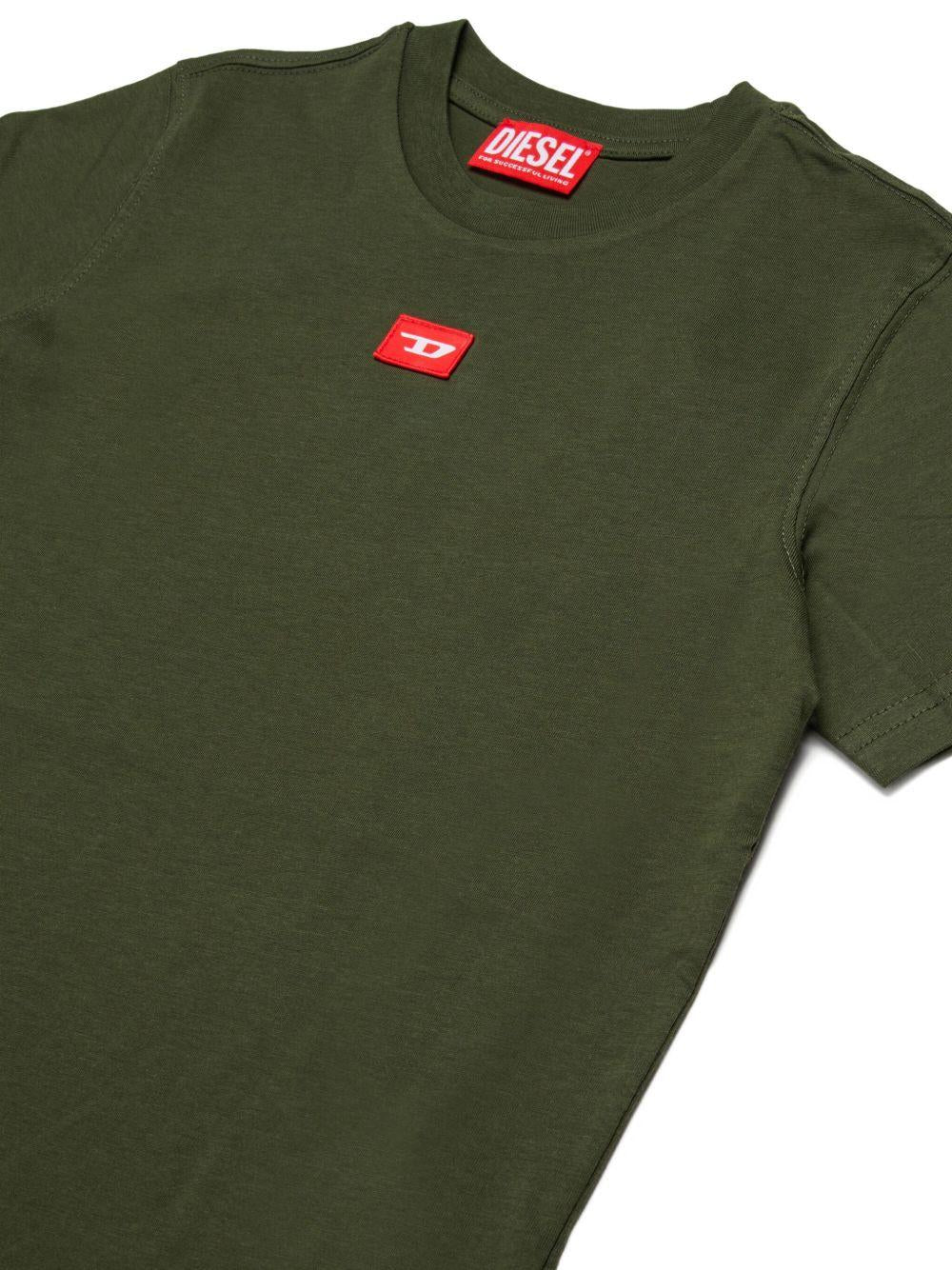 T-shirt Verde Oliva con Logo J025010GRAI K513 DIESEL KIDS 