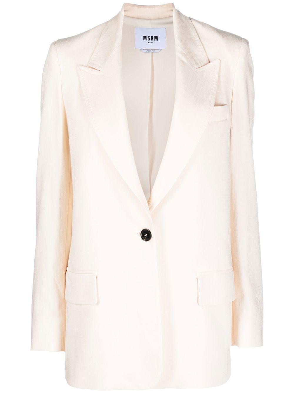 Giacca panna monopetto 3441MDG32 237101 NUDE MSGM 