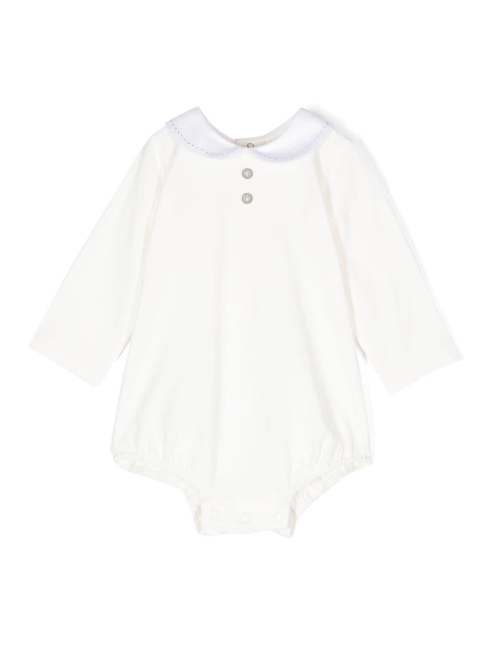 Body panna con colletto cuciture verdi 02099843J 6013 PAZ RODRIGUEZ KIDS 