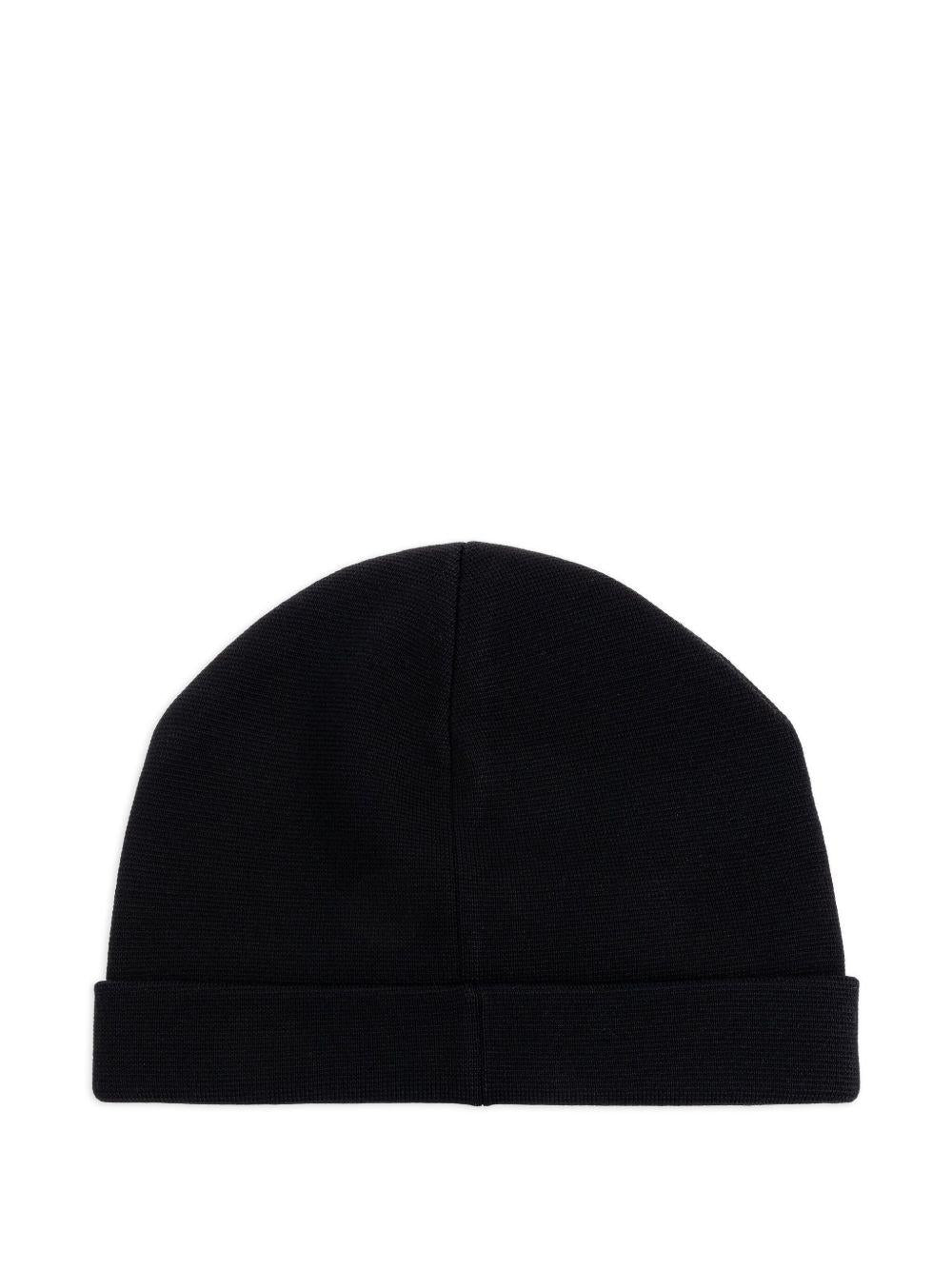 Berretto nero con dettagli del logo EM002715AF18241 UC001 EMPORIO ARMANI 